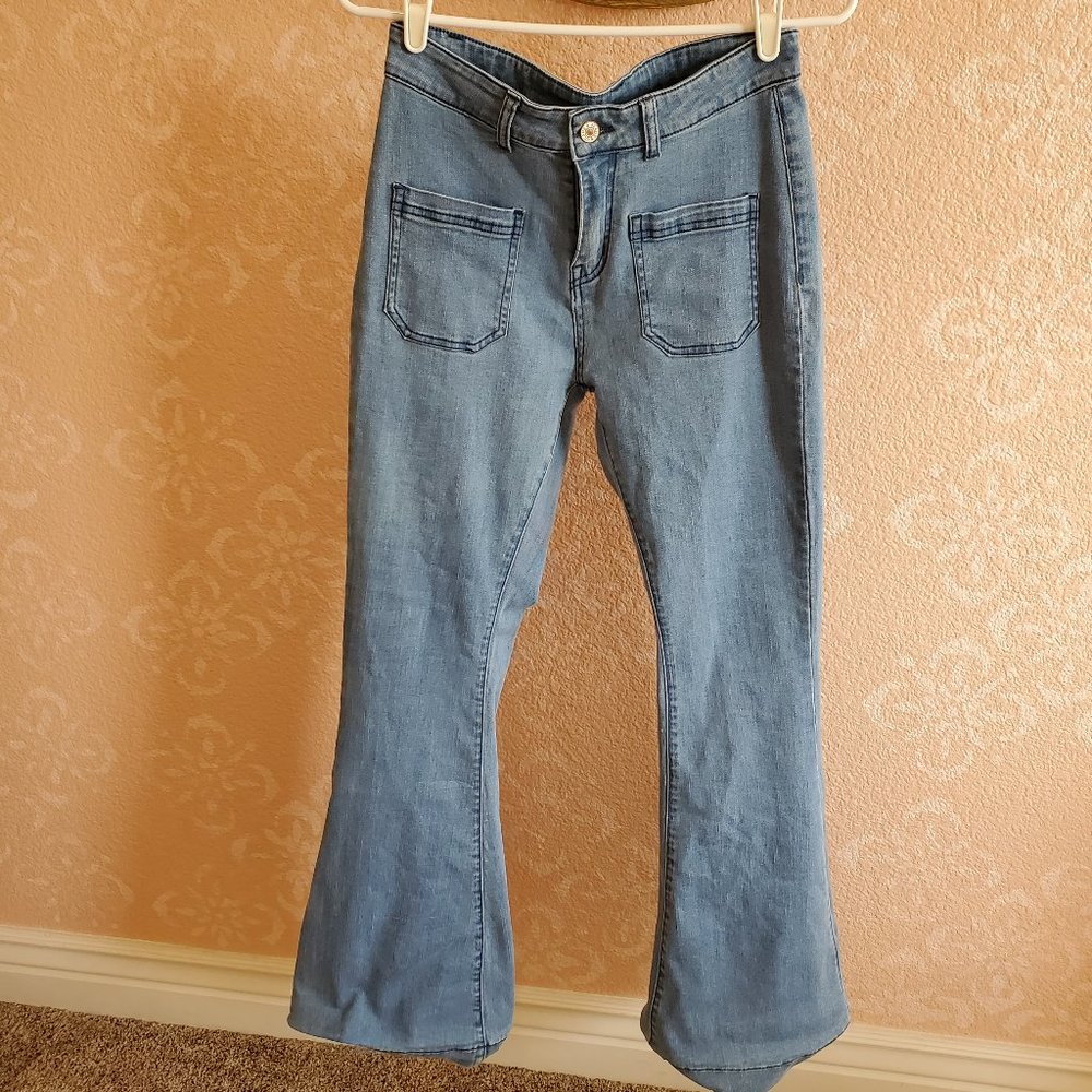Wide flare stretch jean